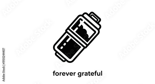 Forever Grateful Text with Battery Icon Illustration