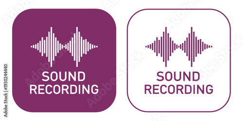 Sound recording logo icons with waveform design