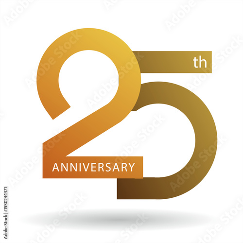 Vector abstract, Symbol of 25 years anniversary celebration.