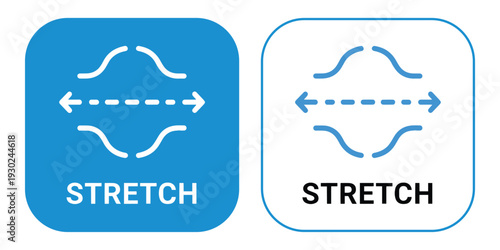 Stretch icons in blue and white colors