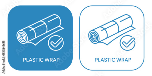 Plastic wrap icons with checkmark
