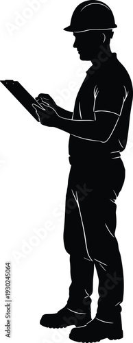 Large bundle of industrial silhouettes featuring construction workers heavy machinery professional engineers architects and iconic landmarks like the Golden Gate Bridge for diverse commercial projects