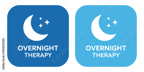 Overnight therapy logo with crescent moon and stars