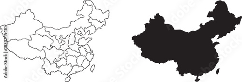 Map of China Vector Illustration with Administrative Divisions