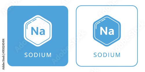 Sodium element chemical symbol icons