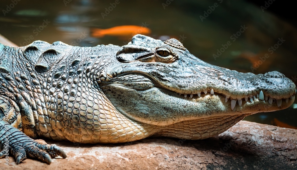 Fototapeta premium Close Up Of Large Nile Crocodile In The Sanctuary