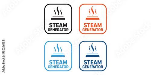 Steam generator icons in different colors isolated on white background