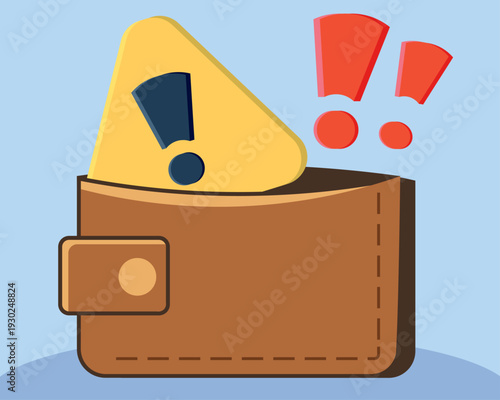 Wallet Alert Icon — Payment Risk Warning And Financial Security Vector Illustration