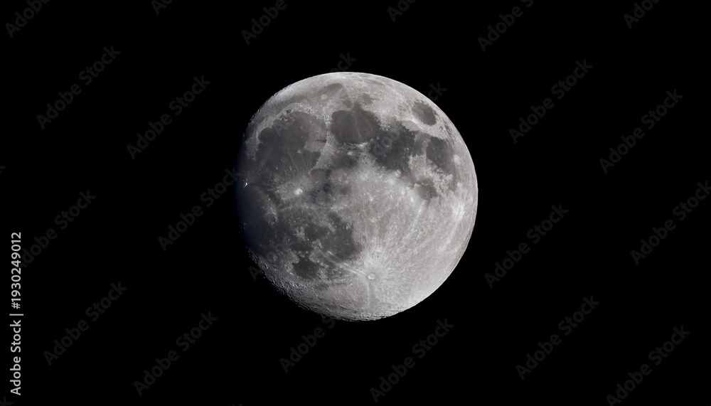 Fototapeta premium Full Moon In High Resolution Isolated On Black Background