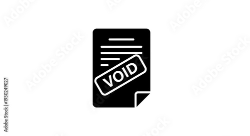 Void Stamp on Document Icon, Cancelled Paperwork, Rejected Application, Business Rejection Concept