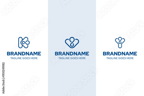 Letter K V Y Infinity Line Logo, symbolizing eternity, balance, and limitless potential