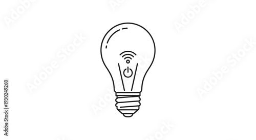 Smart Light Bulb Icon with Wi-Fi Symbol, Innovation and Technology Concept