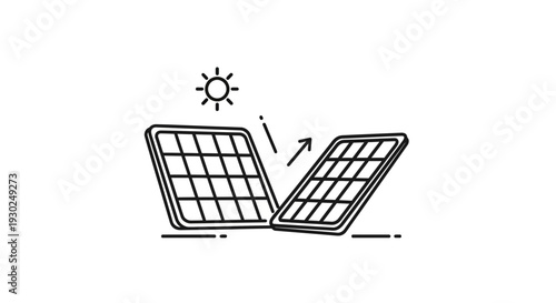Solar Panel Icon: Sun and Renewable Energy Technology