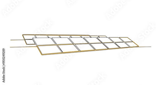 Solar panels array on white background, clean energy concept, graphic illustration