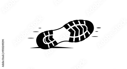 Sole of a shoe in motion, representing speed, movement, and activity.