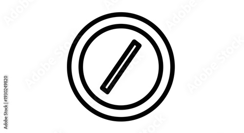 Simple Compass Icon, Navigation Symbol, Direction Pointer, Circular Design, Line Art