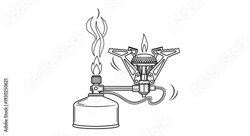 Portable camping stove with flame burning, outdoor cooking equipment, lightweight design