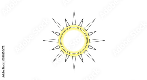 Radiant Sunburst Icon, Bright Golden Starburst, Abstract Solar Flare Graphic