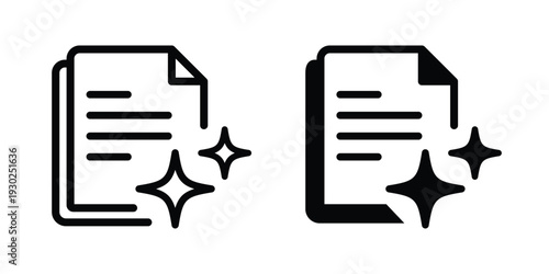 AI document icon. Generate text file or write with ai symbol. Transparent PNG and vector