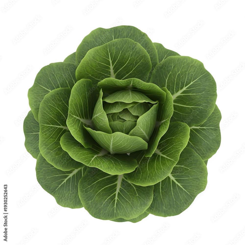 Obraz premium Fresh green cabbage head whole vegetable leafy organic produce food isolated on transparent background