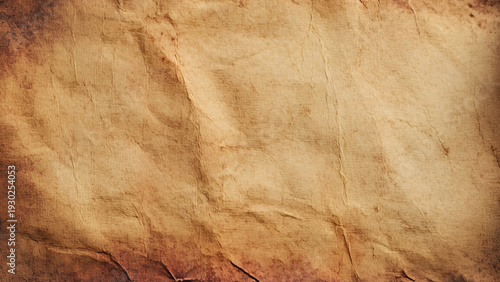 Wrinkly cardboard paper background and texture. Abstract brown vintage crumpled and creased recycle paper texture background