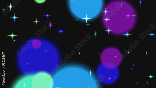 Creating a Calm Abstract Night Scene with Colorful Orbs and Starry Light Effects