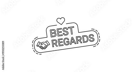 Best Regards Handshake Icon with Heart and Speech Bubble