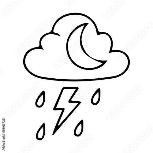 Night Storm Doodle Icon