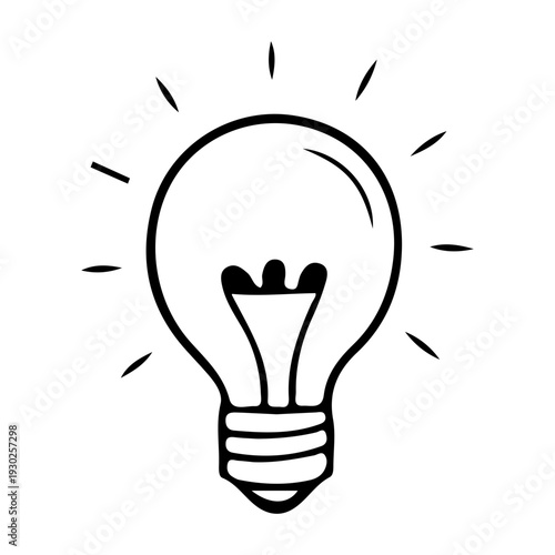 Doodle Light Bulb Idea Icon