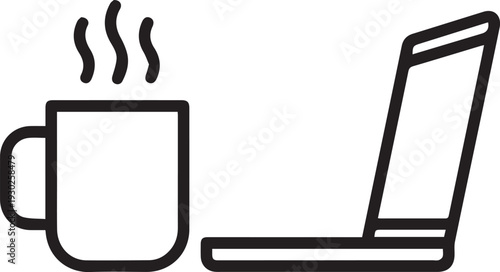 Vector illustration of a mobile phone and digital devices including a laptop, tablet, and pc monitor with a blank responsive screen for modern technology and business internet display design