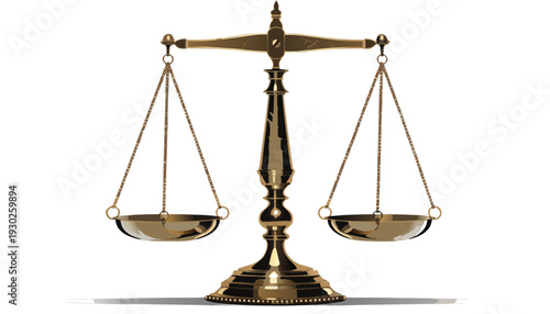 A golden scale illustration symbolizing justice and balance in a professional setting