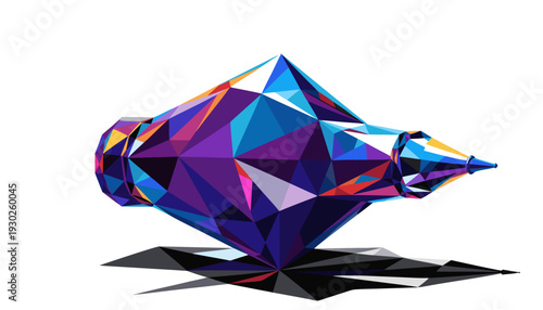 A professional vector background featuring an intricate crystal design on a geometric base viewed from a dynamic angle
