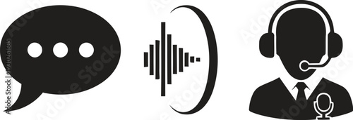 Customer service communication icons