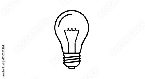 Simple Line Art Icon of a Light Bulb, Symbolizing Ideas and Innovation