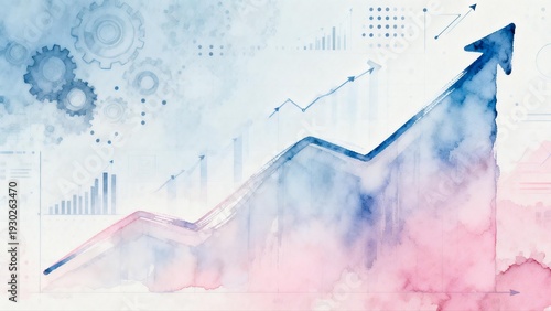 Abstract growth chart with gears