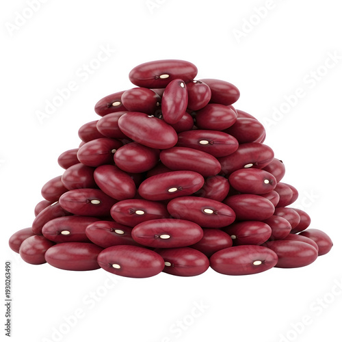 Pile of red kidney beans isolated on transparent background high quality png cutout
