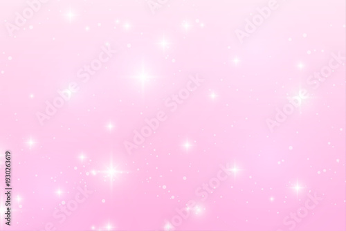 ピンクグラデーションに輝くキラキラ光の抽象背景イラスト