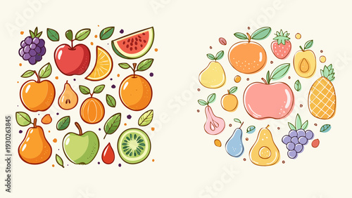 Vibrant Assortment of Fresh Fruits - A Wholesome Collection of Nature's Sweetness and Nutritional Goodness