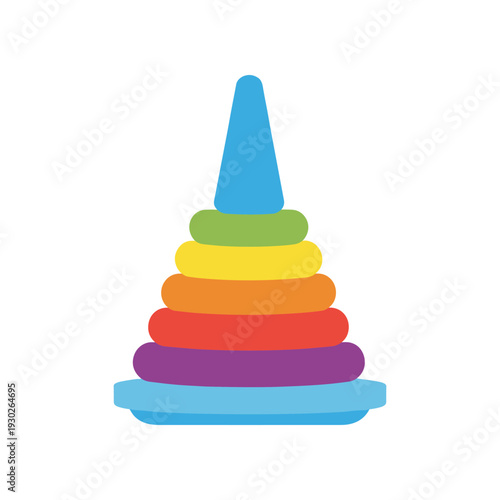 Colorful Wooden Toy Ring Stacker.