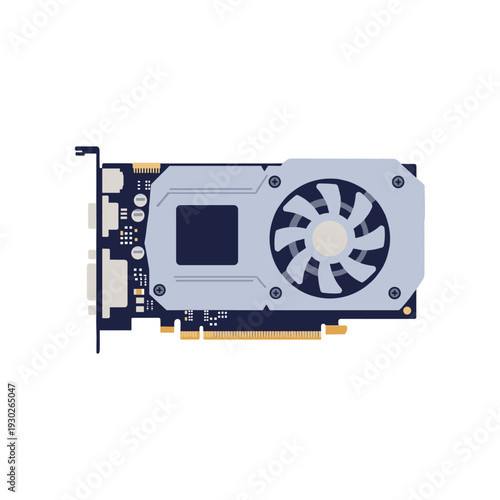 Computer Graphics Card with Cooling Fan.