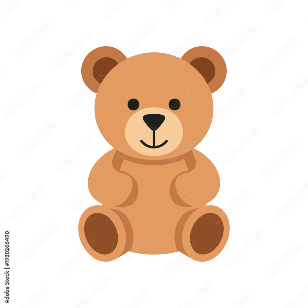 Obraz premium Cute Cartoon Teddy Bear Sitting Alone.