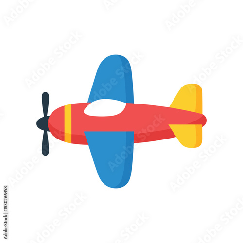 Colorful Cartoon Airplane with Propeller 2.