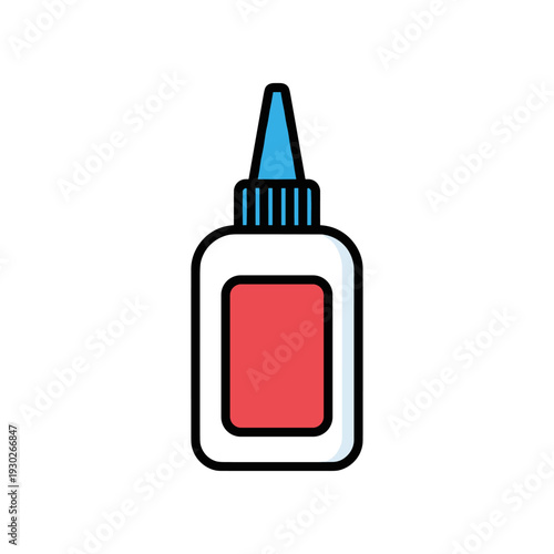 Bottle of Glue with Blue Cap.
