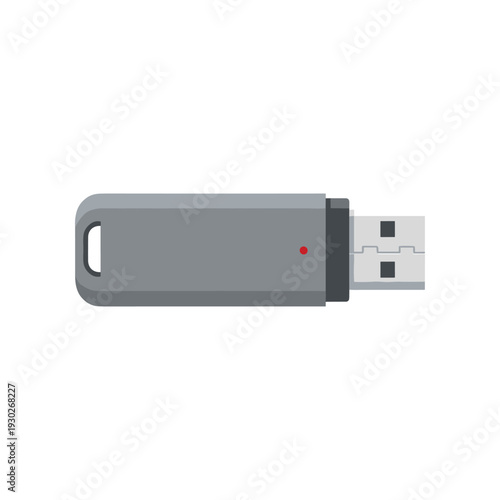 Gray USB Flash Drive with Indicator Light.