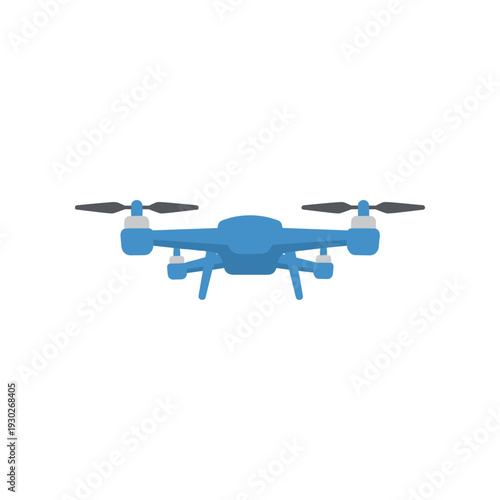 Blue Drone with Propellers and Legs.