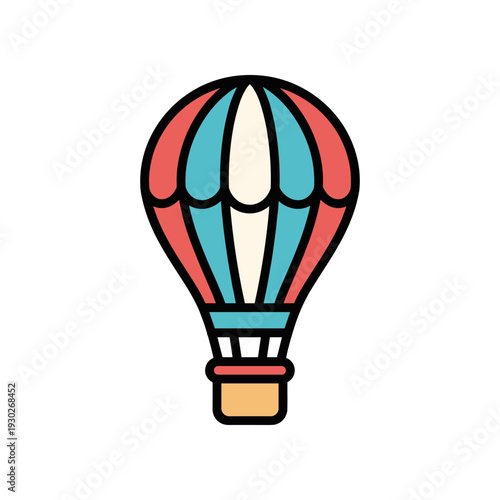 Colorful Hot Air Balloon Illustration.