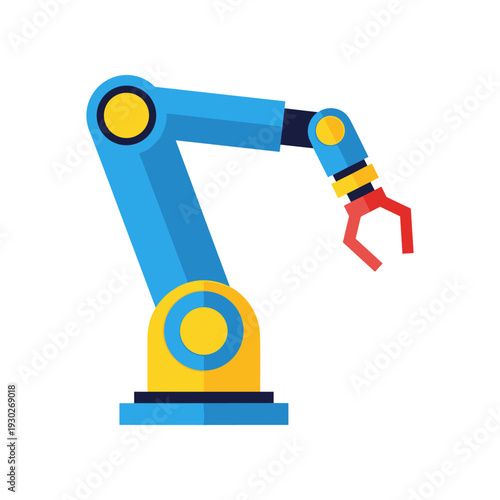 Industrial Robot Arm Claw Machine Illustration.