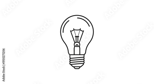 Classic Incandescent Light Bulb Outline Icon, Symbol of Idea, Innovation, and Energy