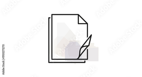 Document Signing Icon with Pen and Paper, symbolizing contract agreement, legal document, and paperwork.