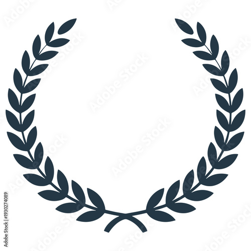 Elegant minimalist laurel wreath vector icon for awards and achievements
